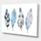 Designart - Blue Boho Feathers I - Bohemian & Eclectic Canvas Wall Art Print